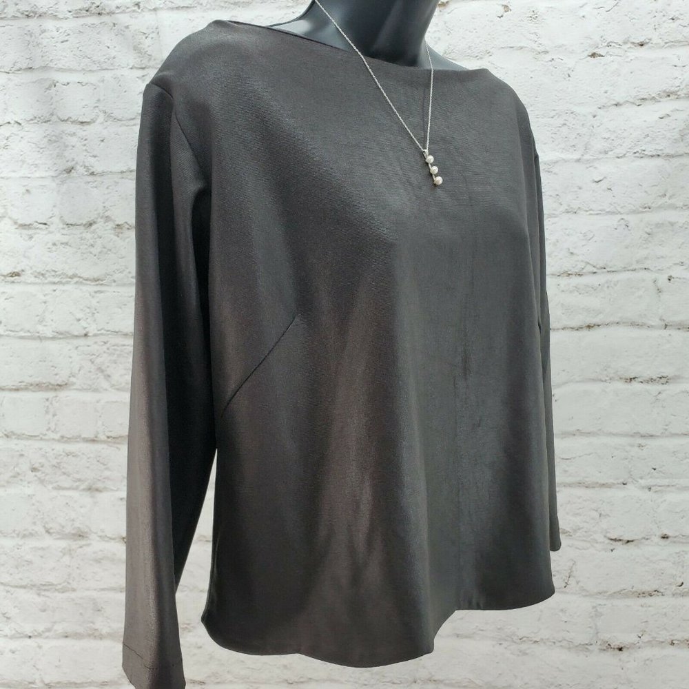 Sassia Womens Black Boat Neck Blouse Top Size 3